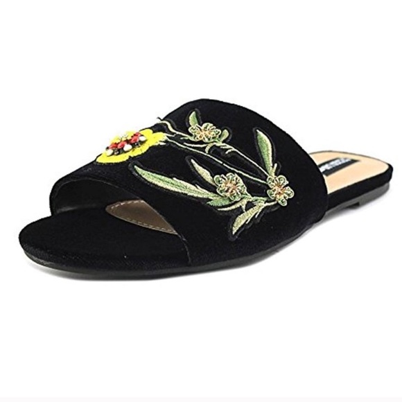 Design Lab Lord & Taylor Fleur Navy Velvet Mule 9M - Picture 11 of 12